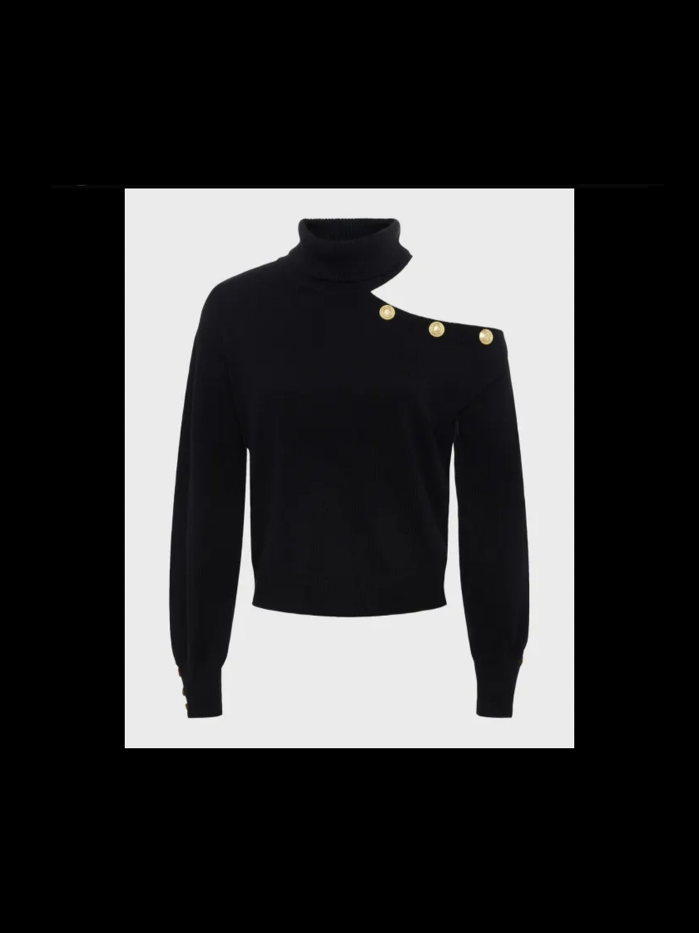 NWT L'AGENCE Brixie Black One-Shoulder Turtleneck Sweater Size XXS